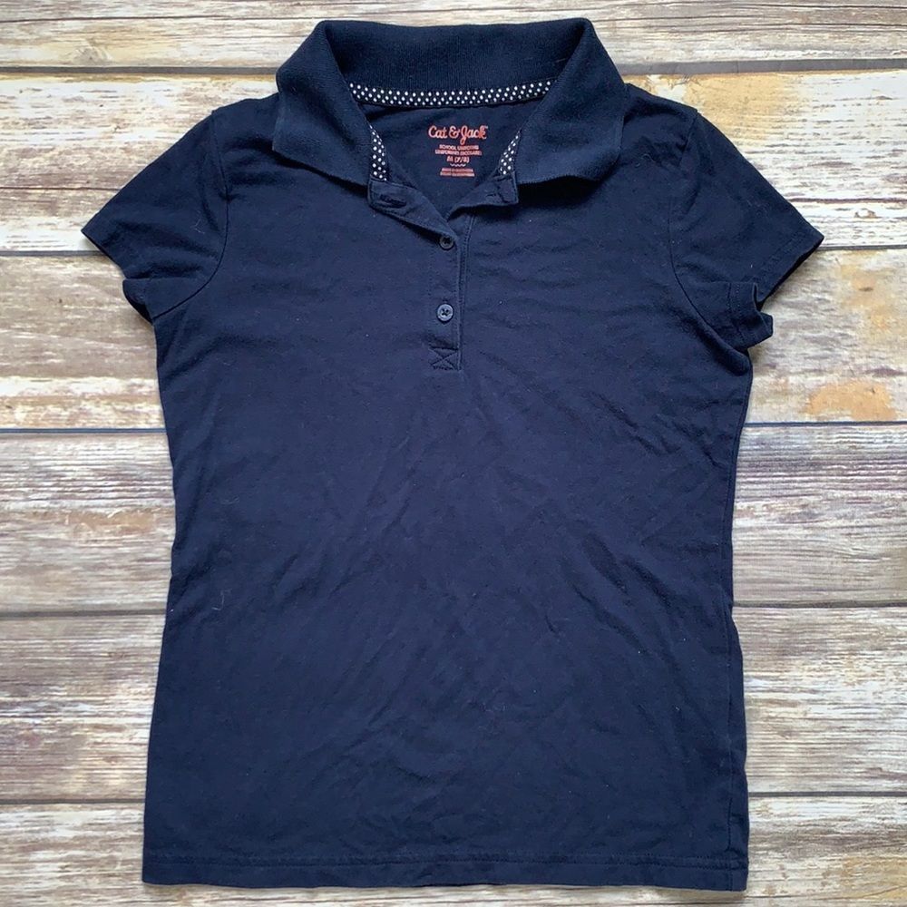 Cat & Jack Girls Navy Polo